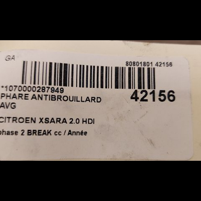 Phare antibrouillard avant gauche occasion CITROEN XSARA phase 2 BREAK 09-2000->12-2005 2.0 HDI 90ch 6208E1 3