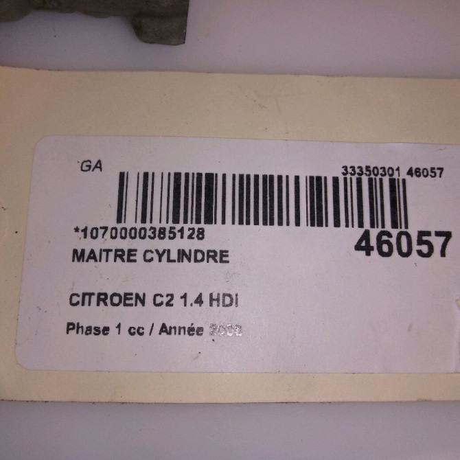 Maitre cylindre occasion CITROEN C2 Phase 1 09-2003->10-2008 1.4 HDi 4601T5 4