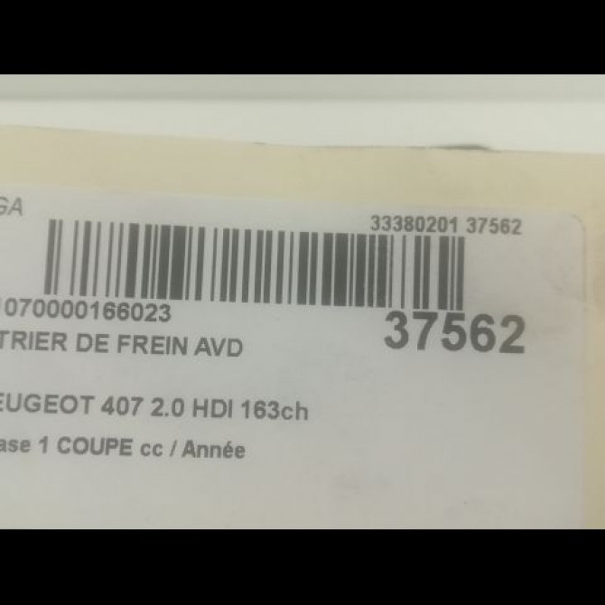 Etrier de frein avant droit occasion PEUGEOT 407 Phase 1 COUPE 10-2005->12-2011 2.0 HDI 163ch 4400V4 3