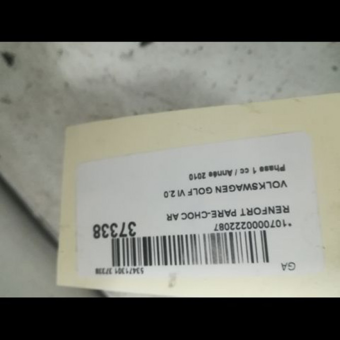 Renfort pare-choc arrière occasion VOLKSWAGEN GOLF VI Phase 1 10-2008->04-2013 2.0 TDI 140ch 5K0807305A 3