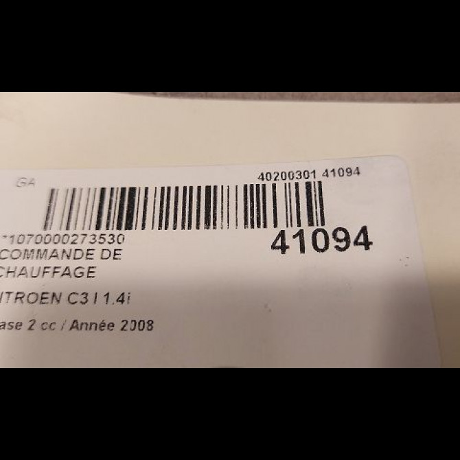 Commande de chauffage occasion CITROEN C3 I Phase 2 10-2005->12-2010 1.4i 6451KR 3