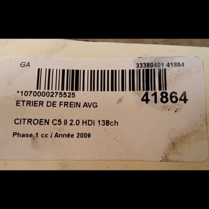 Etrier de frein avant gauche occasion CITROEN C5 II Phase 1 04-2008->... 2.0 HDi 138ch 4400V3 3