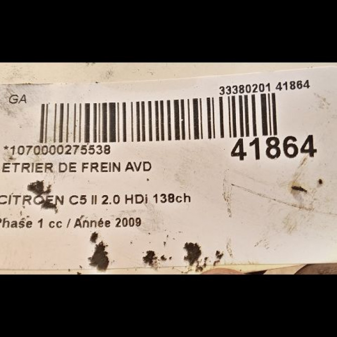 Etrier de frein avant droit occasion CITROEN C5 II Phase 1 04-2008->... 2.0 HDi 138ch 4400V4 3