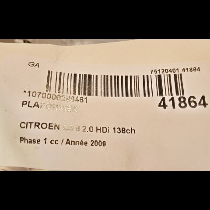 Plafonnier occasion CITROEN C5 II Phase 1 04-2008->... 2.0 HDi 138ch 6362T9 3