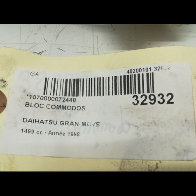 Bloc commodos occasion DAIHATSU GRAN MOVE Phase 1 09-1997->04-2002 1.5i 90ch 6