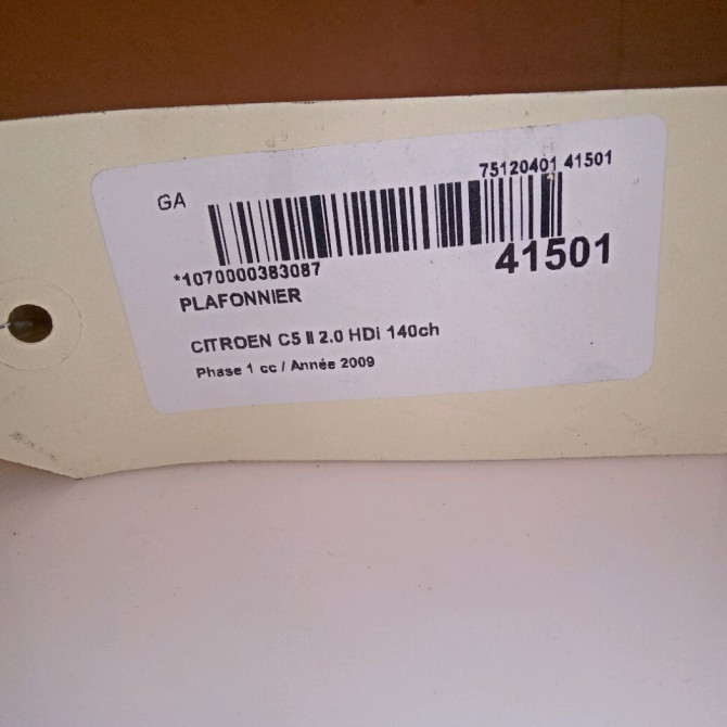 Plafonnier occasion CITROEN C5 II Phase 1 04-2008->... 2.0 HDi 140ch 6362T9 4