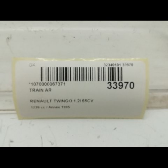 Train arrière occasion RENAULT TWINGO I Phase 1 04-1993->08-1998 Twingo >09.96 7700433507 6