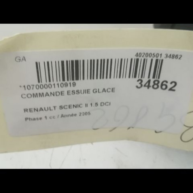 Commande essuie glace occasion RENAULT SCENIC II Phase 1 03-2004->09-2006 1.5 DCI 100ch 7701069597 3