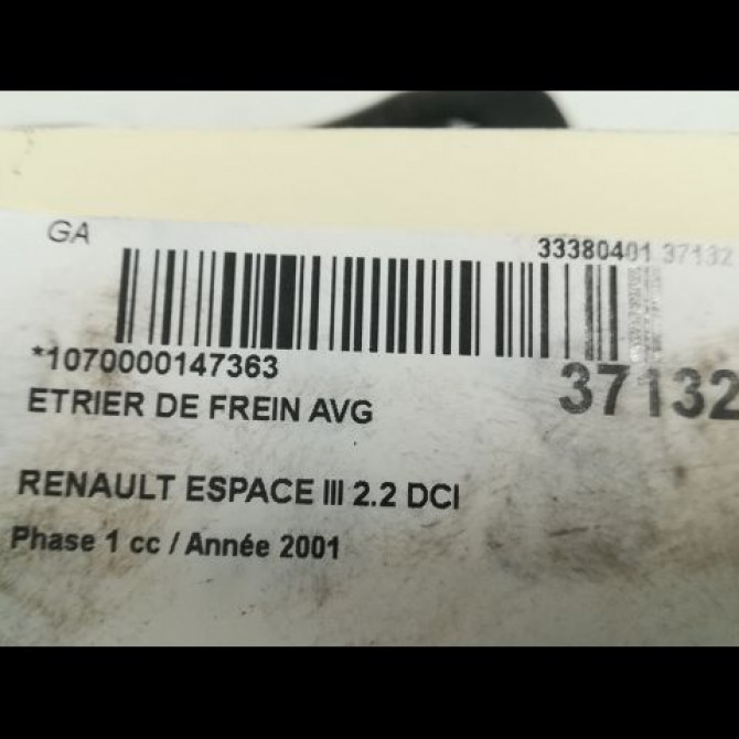 Etrier de frein avant gauche occasion RENAULT ESPACE III Phase 1 12-1996->09-2002 2.2 DCI 115ch 6025371277 3