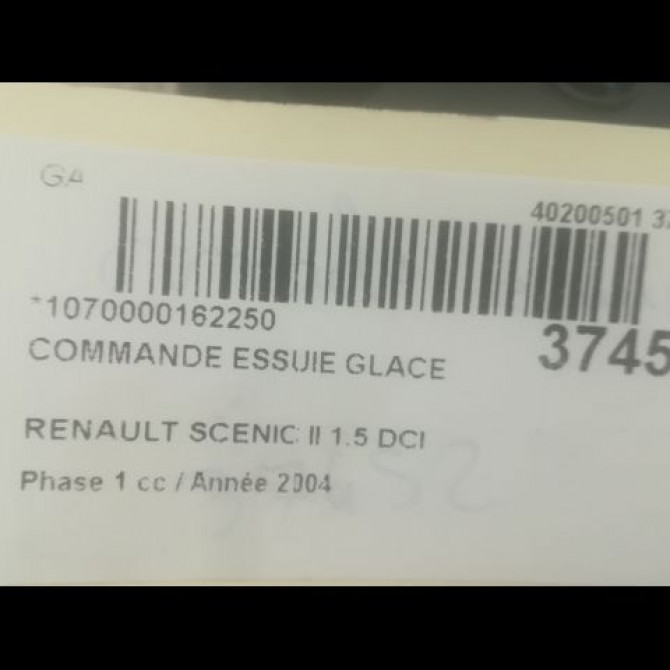 Commande essuie glace occasion RENAULT SCENIC II Phase 1 03-2004->09-2006 1.5 DCI 80ch 7701069597 3