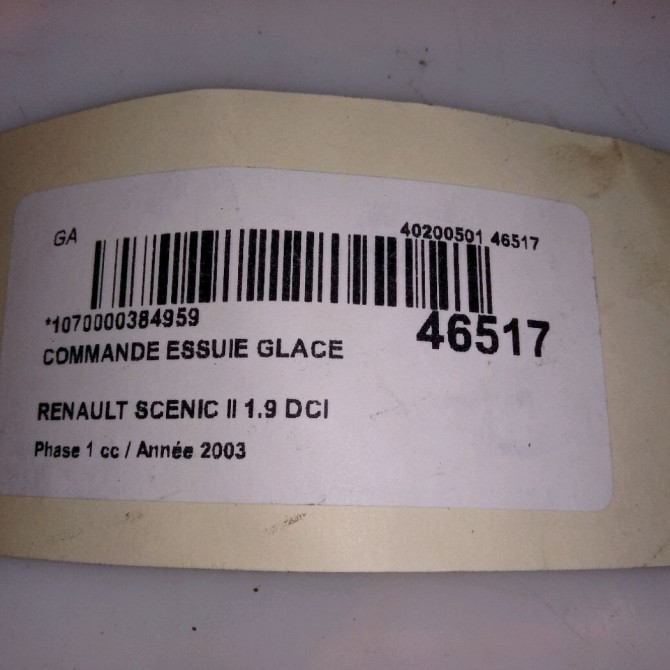 Commande essuie glace occasion RENAULT SCENIC II Phase 1 03-2004->09-2006 1.9 DCI 120ch 7701069597 4