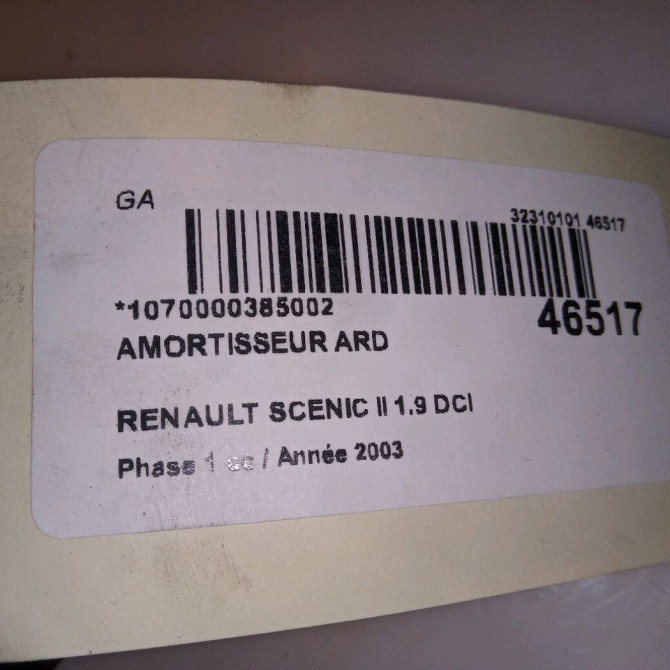 Amortisseur arrière droit occasion RENAULT SCENIC II Phase 1 03-2004->09-2006 1.9 DCI 120ch 8200330197 3