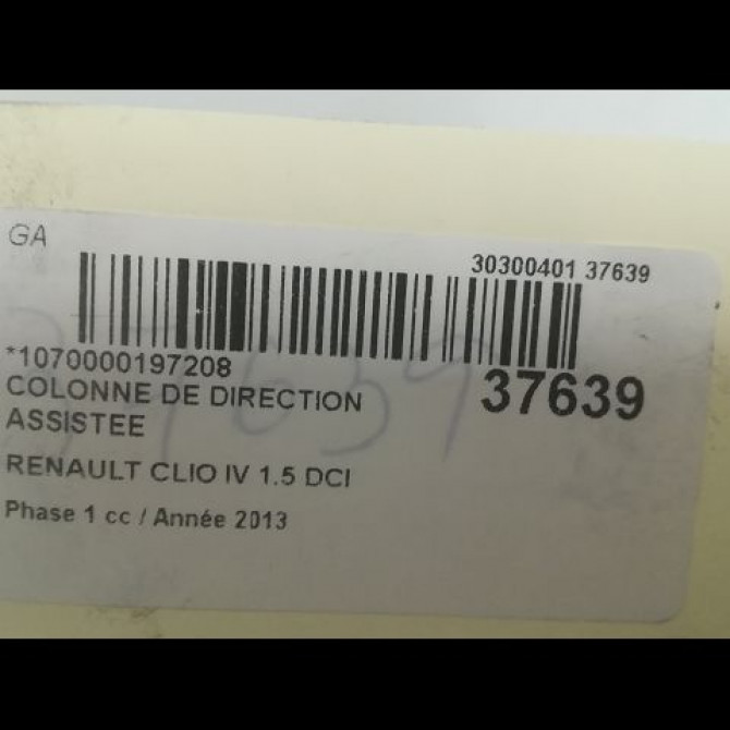 Colonne de direction assistee occasion RENAULT CLIO IV Phase 1 07-2012->... 1.5 DCI 90ch 488104075R 4