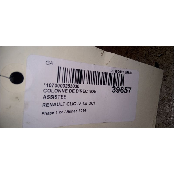 Colonne de direction assistee occasion RENAULT CLIO IV Phase 1 07-2012->... 1.5 DCI 75ch 488104075R 5