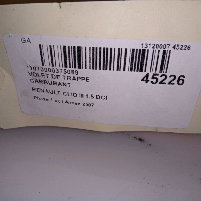 Volet de trappe carburant occasion RENAULT CLIO III Phase 1 09-2005->03-2009 1.5 DCI 70ch 8200290088 4