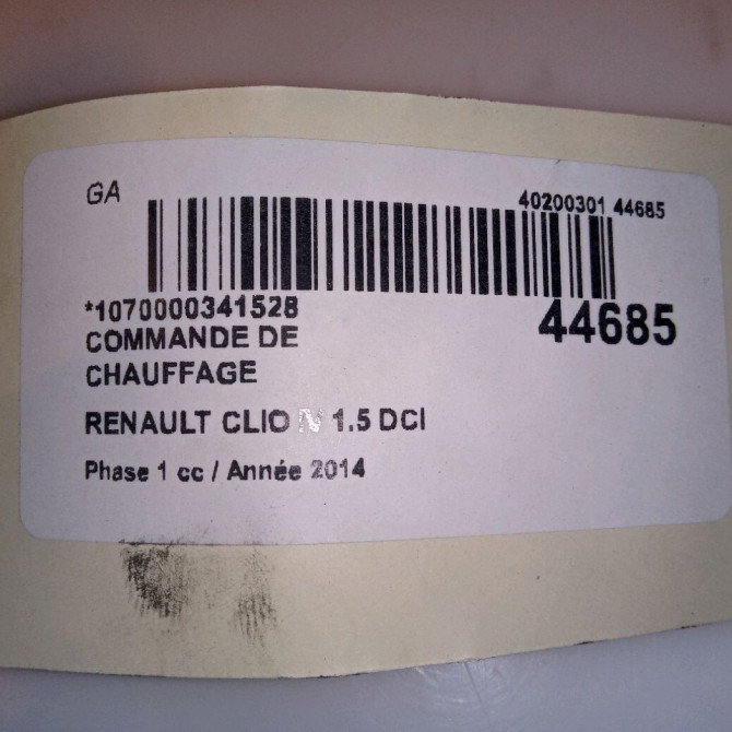 Commande de chauffage occasion RENAULT CLIO IV Phase 1 07-2012->... 1.5 DCI 90ch 275107353R 4