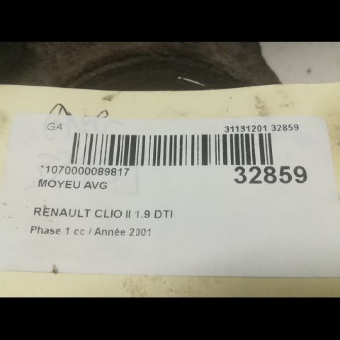 Moyeu avg occasion RENAULT CLIO II Phase 1 03-1998->06-2001 1.9 DTI 7701205779 3