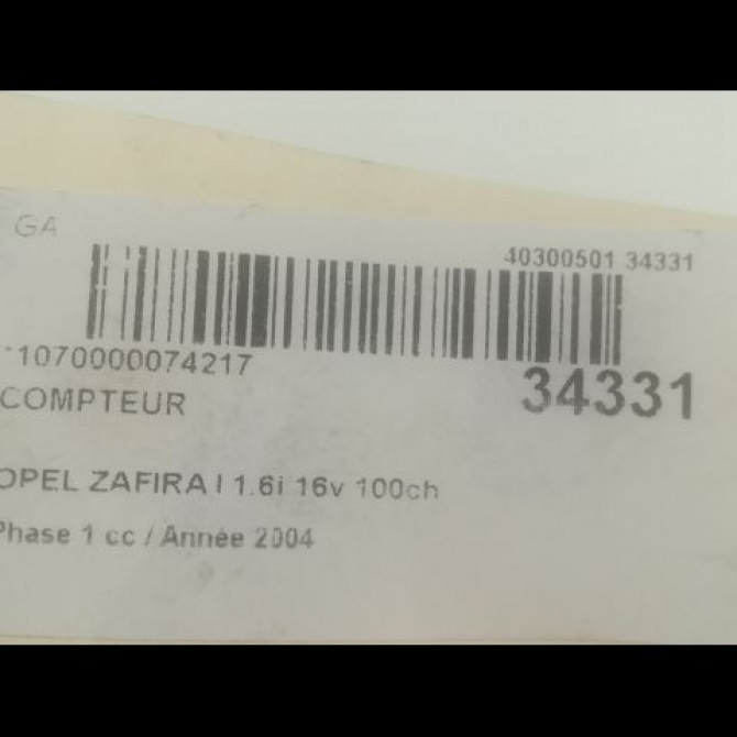 Compteur occasion OPEL ZAFIRA I Phase 1 03-1999->07-2005 1.6i 16v 100ch 93174415 3