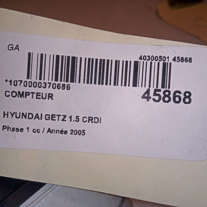 Compteur occasion HYUNDAI GETZ Phase 1 09-2002->11-2005 1.5 CRDI 940031C680 4