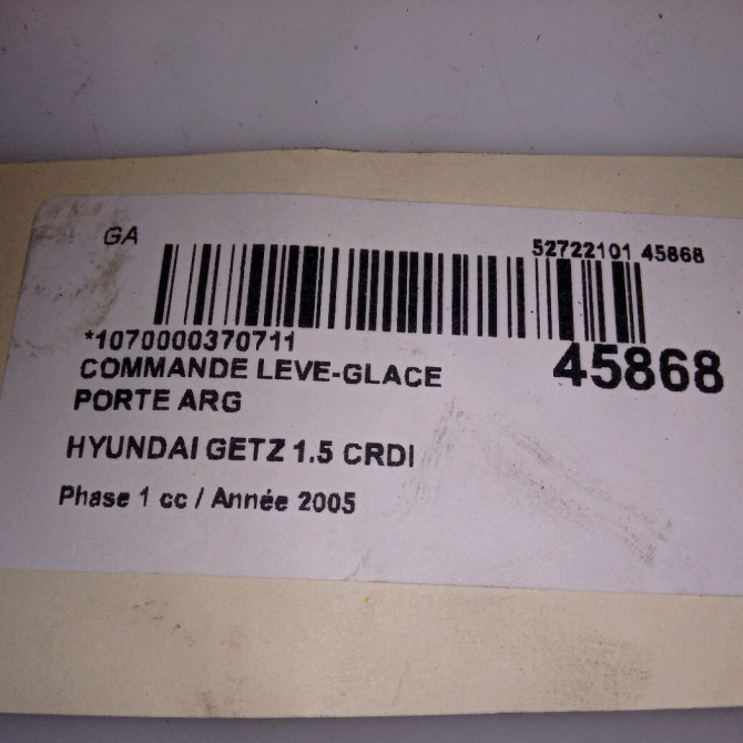 Commande leve-glace porte arrière gauche occasion HYUNDAI GETZ Phase 1 09-2002->11-2005 1.5 CRDI 935801C010XH 5