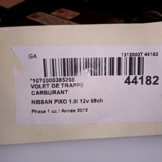 Volet de trappe carburant occasion NISSAN PIXO Phase 1 05-2009->... 1.0i 12v 68ch 4