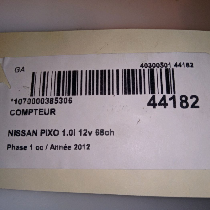 Compteur occasion NISSAN PIXO Phase 1 05-2009->... 1.0i 12v 68ch 4