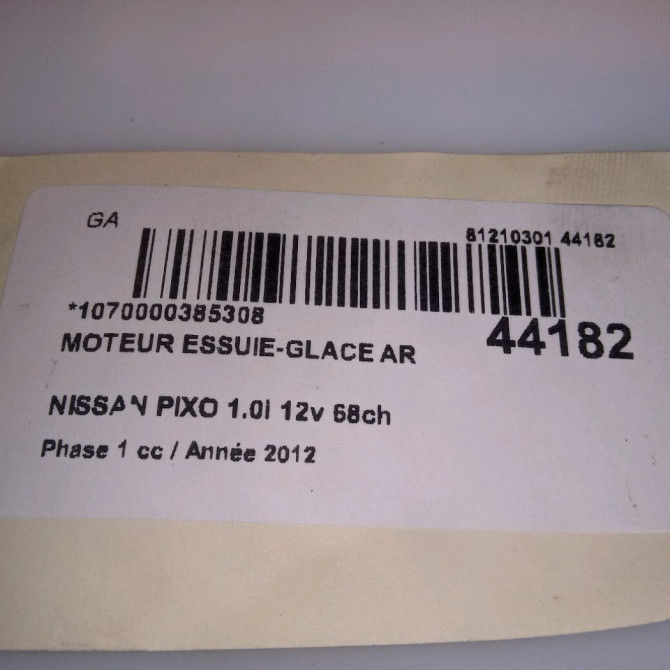 Moteur essuie-glace arrière occasion NISSAN PIXO Phase 1 05-2009->... 1.0i 12v 68ch 4