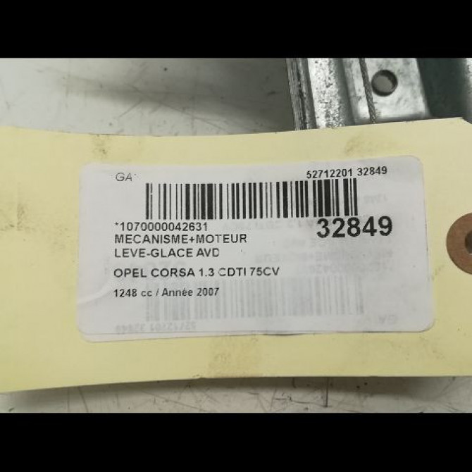 Mecanisme + moteur lève-glace avant droit occasion OPEL CORSA IV Phase 1 09-2006->12-2010 1.3 CDTI 75ch 13269606 4