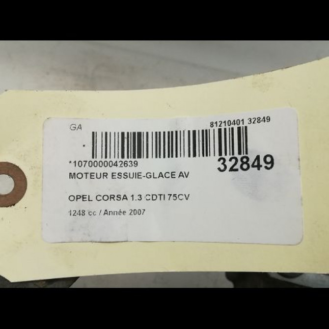 Moteur essuie-glace avant occasion OPEL CORSA IV Phase 1 09-2006->12-2010 1.3 CDTI 75ch 13182340 4