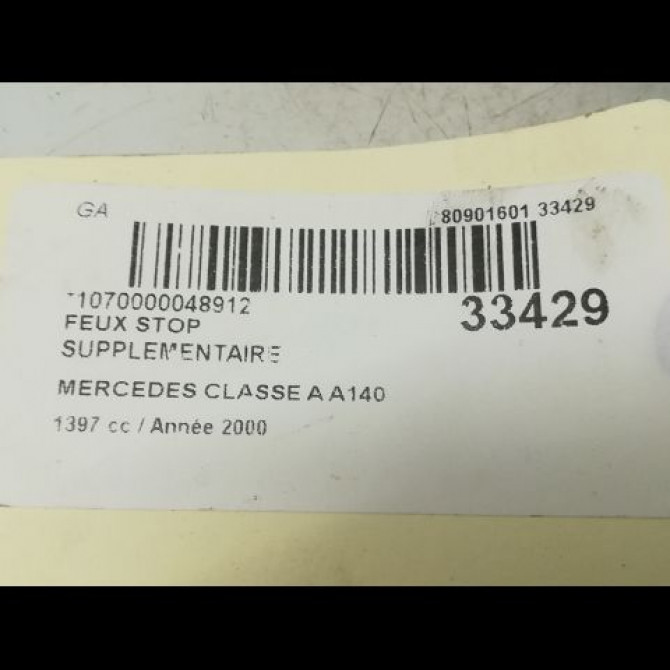 Feux stop supplementaire occasion MERCEDES CLASSE A I Phase 1 01-1998->03-2001 A 140 1688200056 4