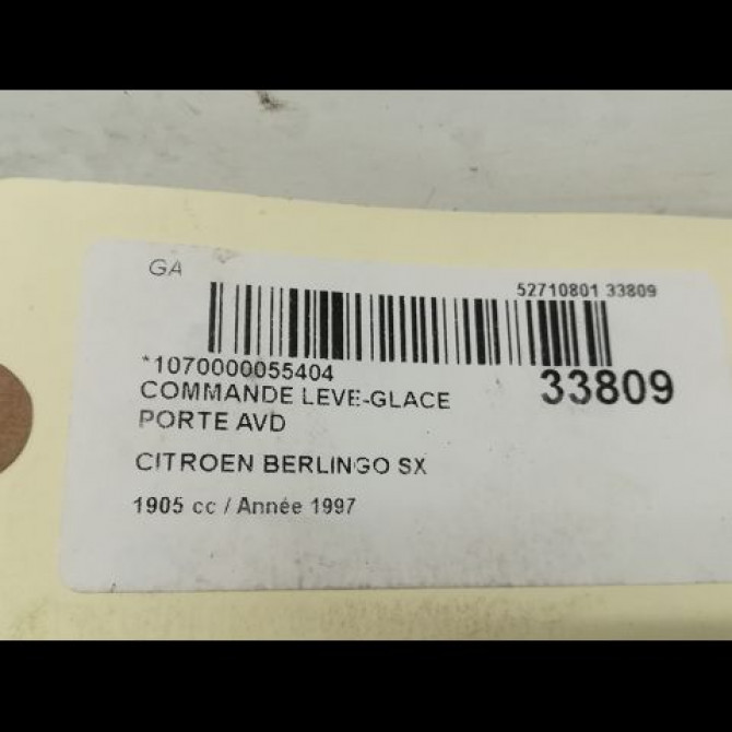 Commande lève-glace porte avant droite occasion CITROEN BERLINGO I Phase 2 11-2002->10-2010 6552Z7 5