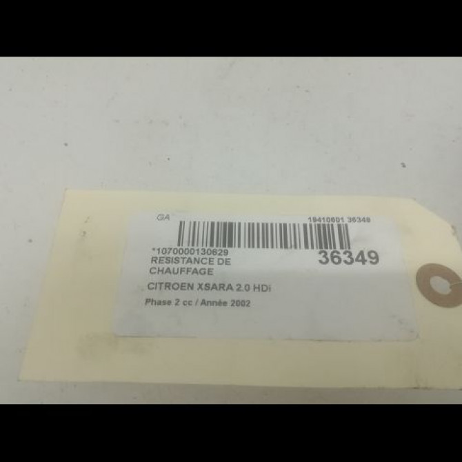 Resistance de chauffage occasion CITROEN XSARA Phase 2 09-2000->12-2005 2.0 HDi 90ch 6450FL 3