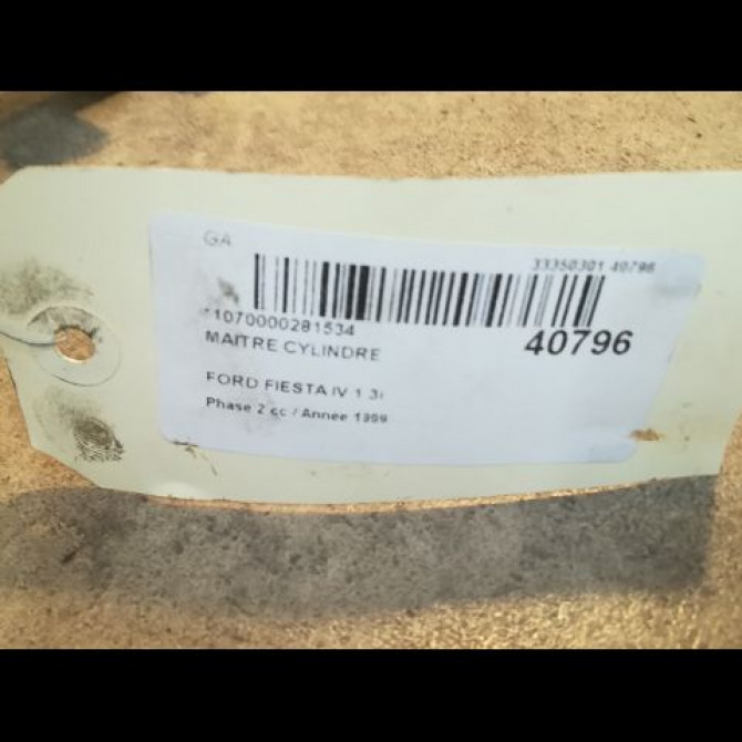 Maitre cylindre occasion FORD FIESTA IV Phase 2 09-1999->09-2002 1.3i 1015248 2