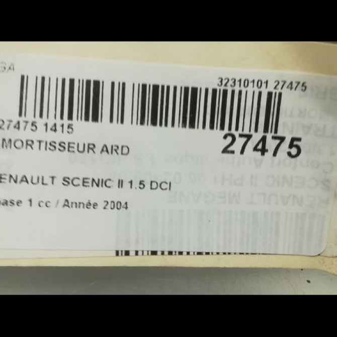 Amortisseur arrière droit occasion RENAULT SCENIC II Phase 1 03-2004->09-2006 1.5 DCI 100ch 8200415734 2