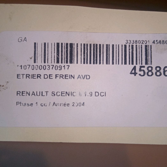 Etrier de frein avant droit occasion RENAULT SCENIC II Phase 1 03-2004->09-2006 1.9 DCI 120ch 7701207686 4