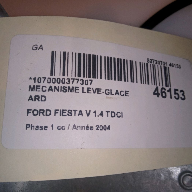 Mecanisme leve-glace arrière droit occasion FORD FIESTA V Phase 1 09-2002->10-2005 1.4 TDCI 1528042 4