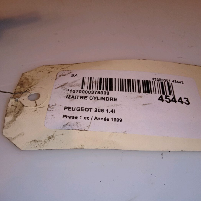 Maitre cylindre occasion PEUGEOT 206 Phase 1 09-1998->03-2009 1.4i 4601F8 4