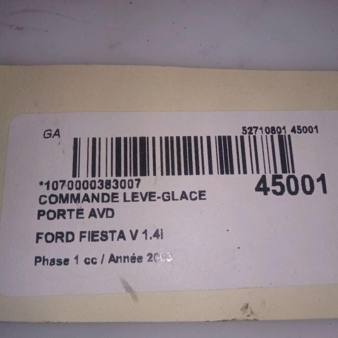 Commande lève-glace porte avant droite occasion FORD FIESTA V Phase 1 09-2002->10-2005 1.4i 4
