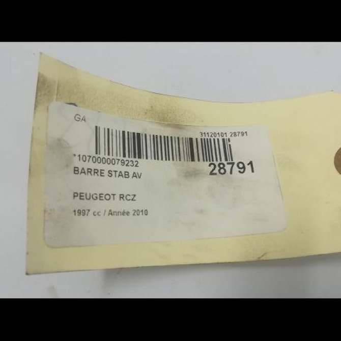 Barre stab av occasion PEUGEOT RCZ Phase 1 01-2010->12-2012 5081Q9 2