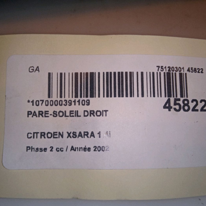 Pare-soleil droit occasion CITROEN XSARA Phase 2 09-2000->12-2005 1.4i 8143FC 4
