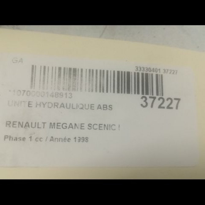 Unité hydraulique ABS occasion RENAULT MEGANE SCENIC I Phase 1 09-1996->08-1999 1.6 7701043728 3