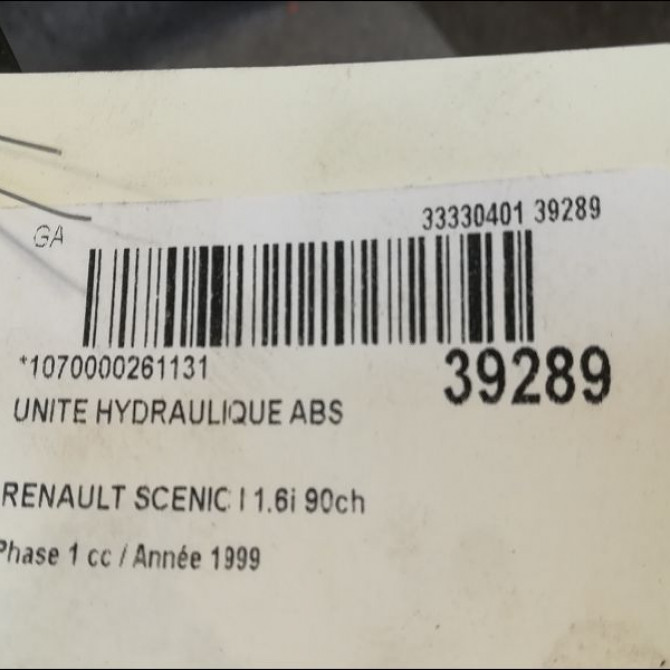 Unité hydraulique ABS occasion RENAULT SCENIC I Phase 1 09-1996->08-1999 1.6i 90ch 7701043728 3