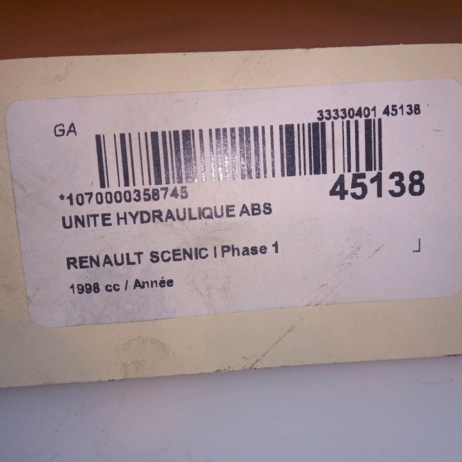 Unité hydraulique ABS occasion RENAULT SCENIC I Phase 1 09-1996->08-1999 7701043728 6
