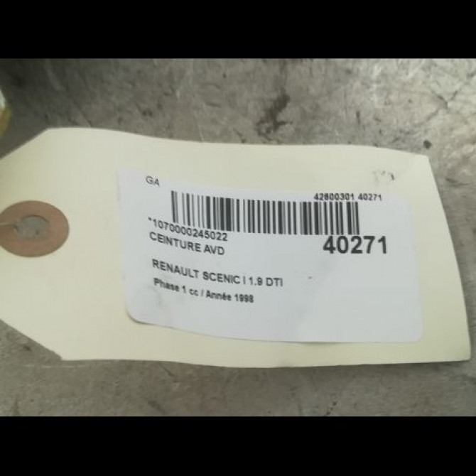 Ceinture avant droite occasion RENAULT SCENIC I Phase 1 09-1996->08-1999 1.9 DTI 100ch 7700422317 4