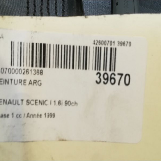 Ceinture arrière gauche occasion RENAULT SCENIC I Phase 1 09-1996->08-1999 1.6i 90ch 7700422294 4