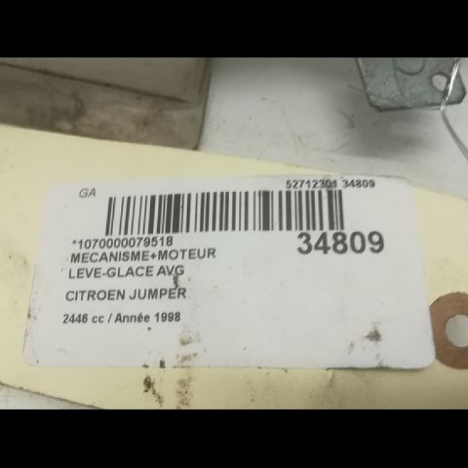 Mecanisme+moteur leve-glace avg occasion CITROEN JUMPER I Phase 1 02-1994->02-2002 2.5 D 86ch 9221F3 5