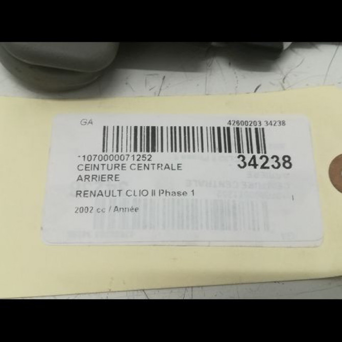 Ceinture centrale arriere occasion RENAULT CLIO II Phase 1 03-1998->06-2001 7701207835 4