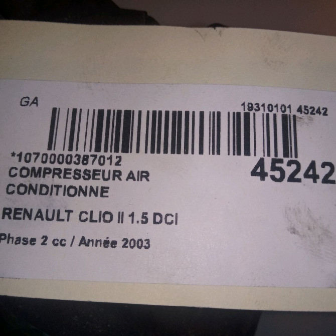 Compresseur air conditionne occasion RENAULT CLIO II Phase 2 06-2001->07-2006 1.5 DCI 80ch 6