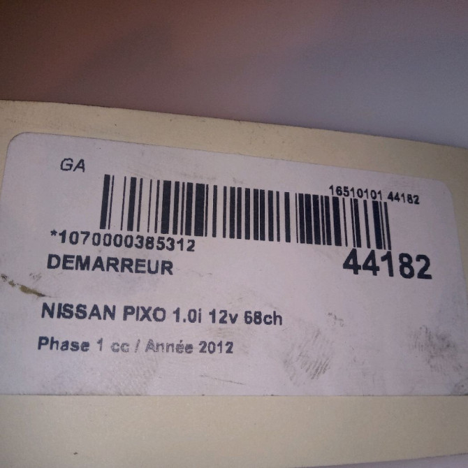 Démarreur occasion NISSAN PIXO Phase 1 05-2009->... 1.0i 12v 68ch 5