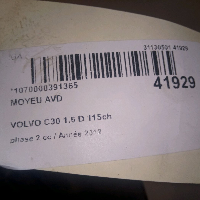 Moyeu avd occasion VOLVO C30 Phase 1 04-1995->04-1999 1.6 D 115ch 31340604 4